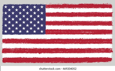Vector grunge styled flag of usa