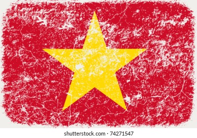 vector grunge styled flag of vietnam