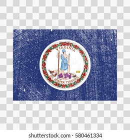 vector grunge styled flag of Virginia. State of the United States