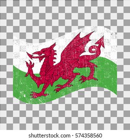 vector grunge styled flag of Wales