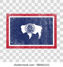 vector grunge styled flag of Wyoming. State of the United States