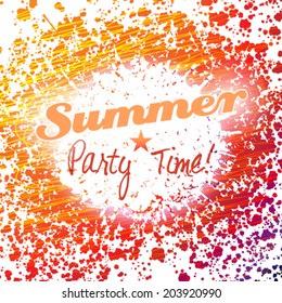 Vector grunge summer party background