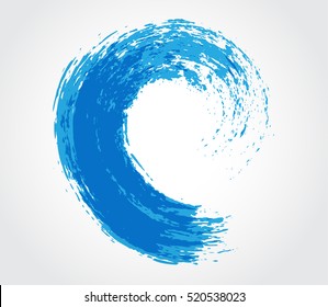 Vector Grunge Surfing Icon.Sea Wave Logo Template.