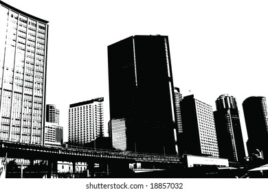 Vector Grunge Sydney Skyline