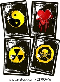 vector grunge symbol banner set