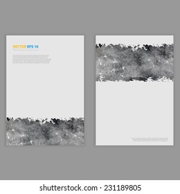Vector Grunge template Flyer design. Banner design templates collection with blot