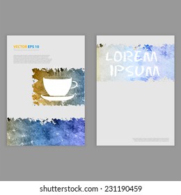 Vector Grunge template Flyer design. Banner design templates collection with blot