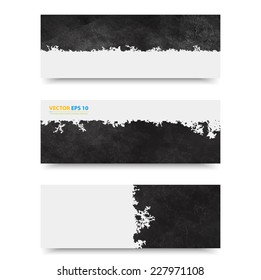 Vector Grunge template header design. Banner design templates collection with blot