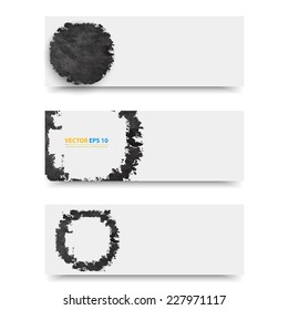Vector Grunge template header design. Banner design templates collection with circles