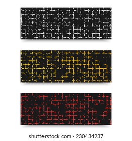Vector Grunge template header design. Banner design templates collection with blot