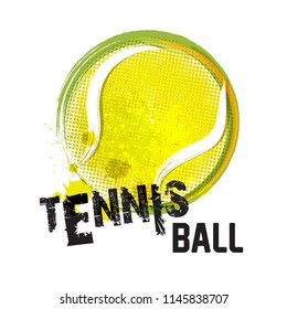 Vector Grunge Tennis Ball ( T-shirt, Poster, Banner, backdrops design )
