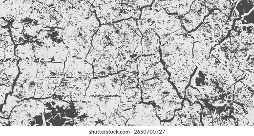Vector grunge texture. Abstract cracks and abrasions.