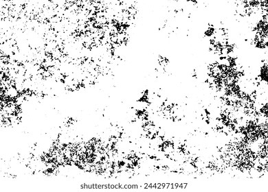 Vector grunge texture. Background of black and white texture. Abstract monochrome pattern of spots, cracks, dots, chips.