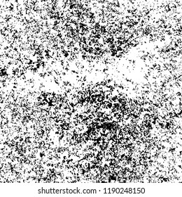 Vector grunge texture is black and white. Dark abstract monochrome background. Pattern of cracks, scuffs, chips, scratches. Old vintage surface
