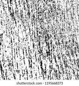 Vector grunge texture is black and white. Dark abstract monochrome background. Pattern of cracks, scuffs, chips, scratches. Old vintage surface