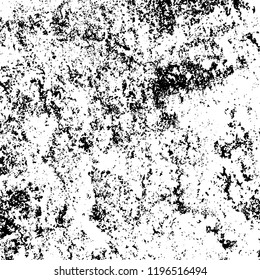 Vector grunge texture is black and white. Dark abstract monochrome background. Pattern of cracks, scuffs, chips, scratches. Old vintage surface