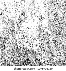 Vector grunge texture is black and white. Dark abstract monochrome background. Pattern of cracks, scuffs, chips, scratches. Old vintage surface