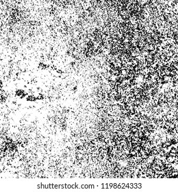 Vector grunge texture is black and white. Dark abstract monochrome background. Pattern of cracks, scuffs, chips, scratches. Old vintage surface