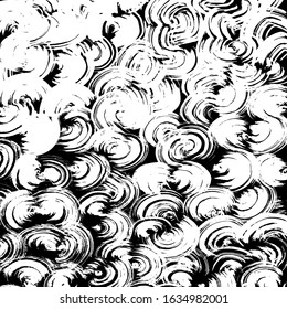 Vector. Grunge texture. Black and white background brush pattern.