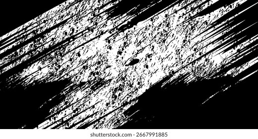 Grunge blanco y negro. Textura de superposición de tensión. Polvo superficial Abstractas y concepto de fondo de pared sucia áspera. Efecto desgastado, desgarrado y desgastado. Ilustración vectorial, EPS 10.