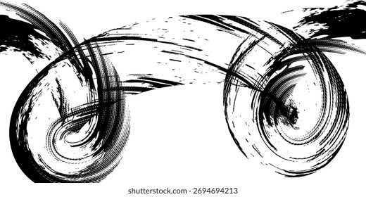 Textura grunge de Vector. Grunge textura en blanco y negro de trazos de pincel negro sobre papel blanco o fondo