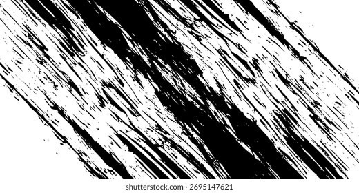 Vector grunge texture. Grunge black and white texture of black brush strokes on white paper or background. A black and white painting with a brush stroke white background.