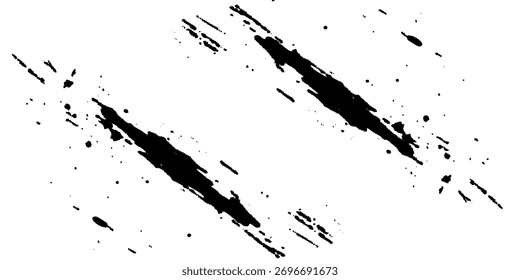 Textura grunge de Vector. Grunge textura en blanco y negro de pinceladas negras sobre papel blanco o fondo. Una pintura en blanco y negro con una pincelada de fondo blanco.