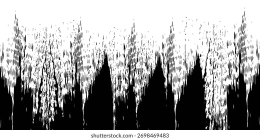 Textura grunge de Vector. Grunge textura en blanco y negro de pinceladas negras sobre papel blanco o fondo. Una pintura en blanco y negro con una pincelada de fondo blanco.