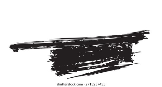 Textura grunge de Vector. Grunge textura en blanco y negro de pinceladas negras sobre papel blanco o fondo. Una pintura en blanco y negro con una pincelada de fondo blanco.