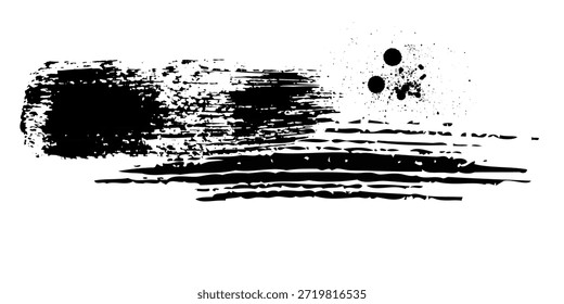 Vector grunge texture. Grunge black and white texture of black brush strokes on white paper or background. pattern