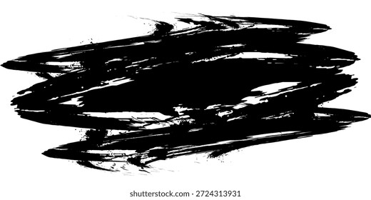 Textura grunge de Vector. Grunge textura en blanco y negro de pinceladas negras sobre papel blanco o fondo. Una pintura en blanco y negro con una pincelada de fondo blanco.