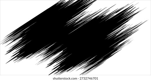 Vektor-Grunge-Textur. Grunge schwarz-weiße Textur von schwarzen Pinselstrichen auf weißem Papier oder Hintergrund. Ein schwarz-weißes Gemälde mit einem weißen Pinselstrich Hintergrund.

