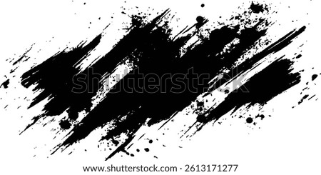 Vector grunge texture. Grunge black and white texture of black brush strokes on white paper or background. A black and white painting with a brush stroke white background.
