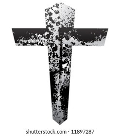 Vector grunge texture Christian cross