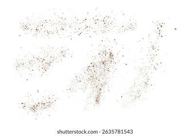 colección de diseño de fondo de partículas de polvo de cacao de textura de grunge de Vector