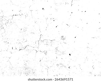 Vector of Grunge texture of cracked paint on an old wall. High contrast black and white surface, perfect for overlays, distress effects, and vintage or abstract design
