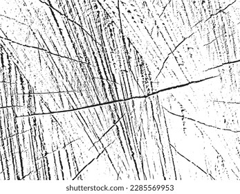 Vector grunge texture of a cross section of a chestnut tree with cracks. Monochrome background of an old damaged log. Template for texture overlay, stencil in grunge style. Design element