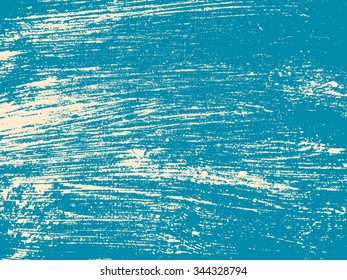 vector grunge texture, cyan brush strokes on beige background, isolated two colored illustration, scratched surface background