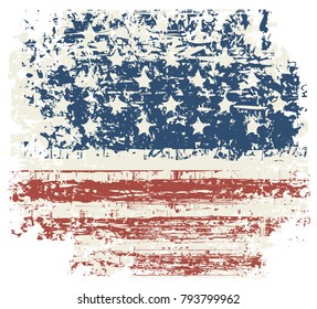 Vector grunge texture flag of United States America