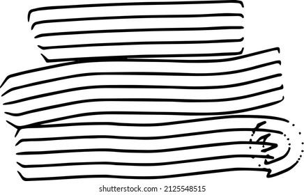Vector grunge texture of horizontal hand drawn lines. Abstract lines black simple style doodle presentation background template