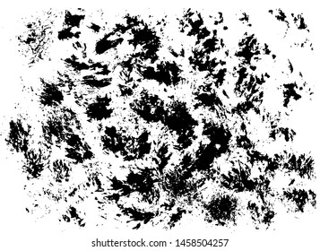Vector grunge texture isolated on white. Hand drawn traces of Random brush strokes  with black ink. Can be used to create a collage in zine style, banner, poster, logo, illustration