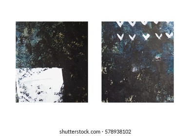 Vector grunge texture set made from hand drawn acrylic painting