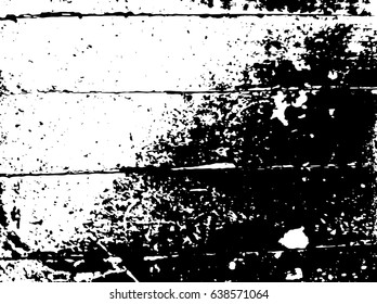 Vector grunge texture shabby planks with cracked paint. For create vintage, aging pattern with noise, grain, small particles and lines. Dust overlay distress background. Urban design. Black and white