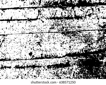 Vector grunge texture shabby planks with cracked paint. For create vintage, aging pattern with noise, grain, small particles and lines. Dust overlay distress background. Urban design. Black and white