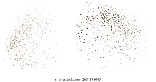Vector grunge texture splatter chocolate or flying coffee powder background design