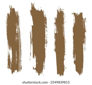 Vector grunge texture wheat color paint ink  brush stroke background set