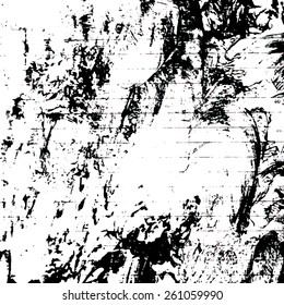 Vector grunge texture. White and black painting background.