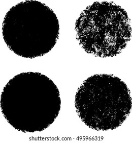 Vector grunge textures. Distressed shapes. Circle stamps collection