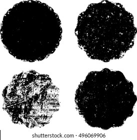Vector grunge textures. Distressed shapes. Circle stamps collection