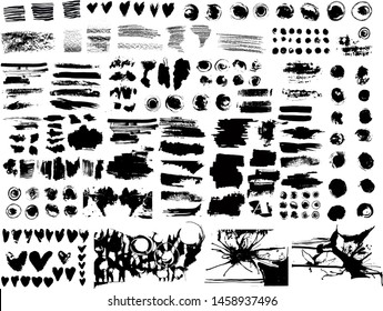 Vector Grunge Textures, Distressed,splatter Ink Spot ,Silhouette Art Brushes,ink stains,mascara blot